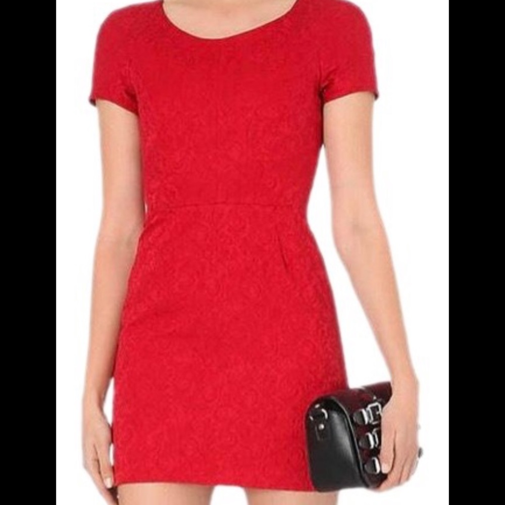 Kooples red Jacquard mini dress size S (UK 36)